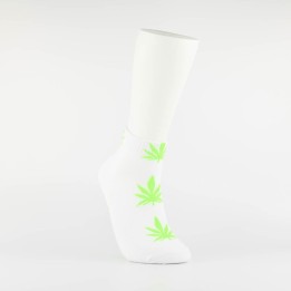 Kojinės vyrams itin trumpos "Weed" (balta/salotinė)
