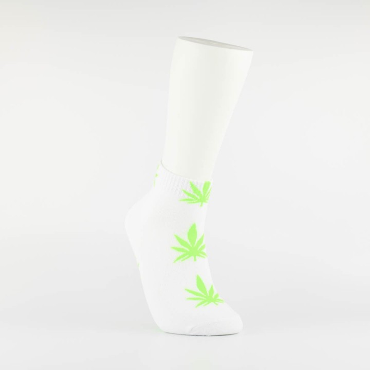 Kojinės vyrams itin trumpos "Weed" (balta/salotinė)