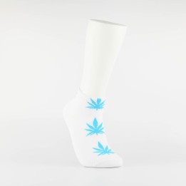 Kojinės vyrams itin trumpos "Weed" (balta/mėlyna)
