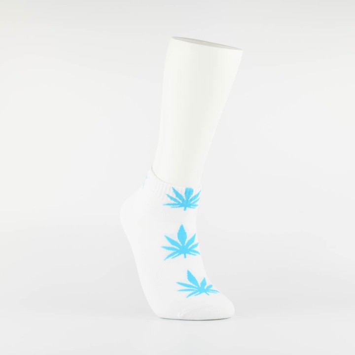 Kojinės vyrams itin trumpos "Weed" (balta/mėlyna)