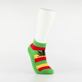 Kojinės vyrams itin trumpos "Weed" (žalia/dryžuota)