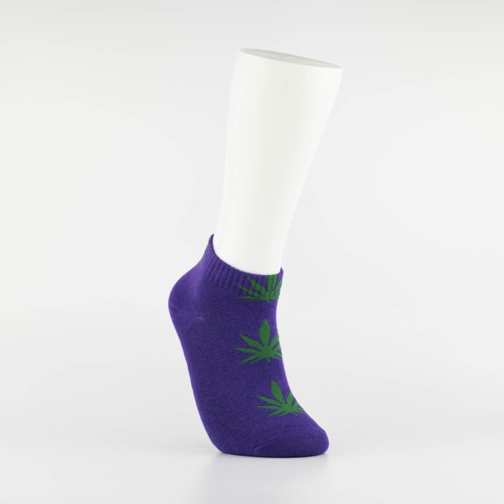 Kojinės vyrams itin trumpos "Weed" (violetinė/žalia)