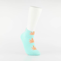 Kojinės vyrams itin trumpos "Weed" (žalsva/morkinė)
