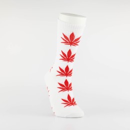 Kojinės vyrams "Weed" (balta/raudona)