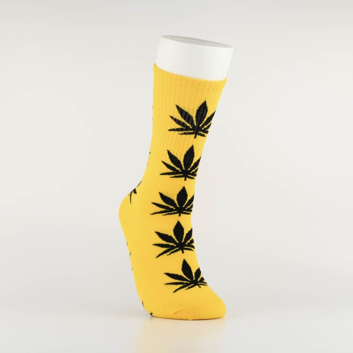 Kojinės vyrams "Weed" (geltona/juoda)