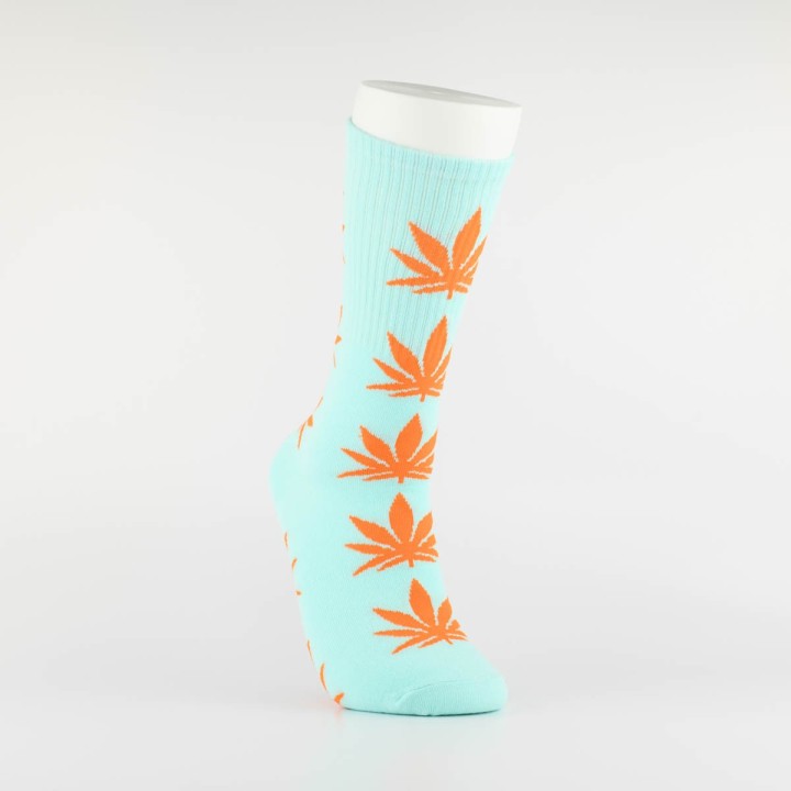 Kojinės vyrams "Weed" (žalsva/morkinė)