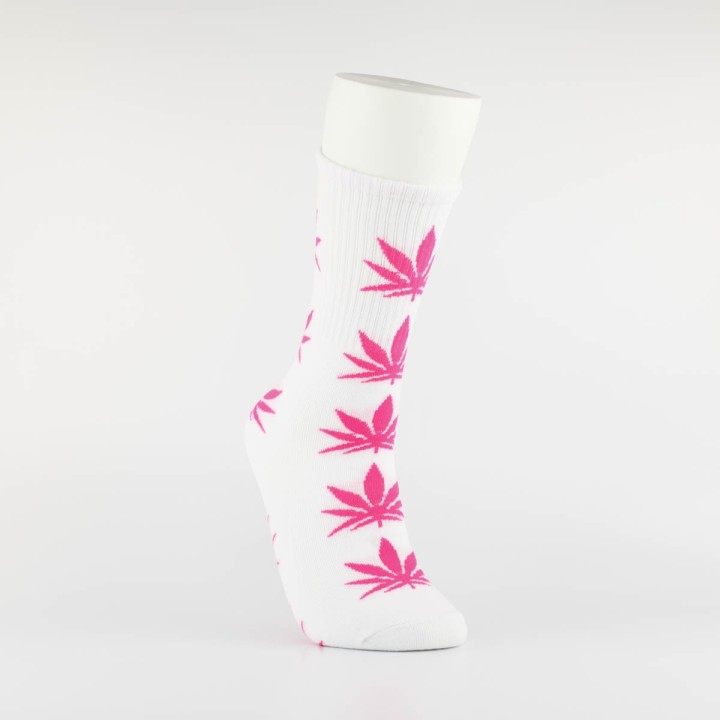 Kojinės vyrams "Weed" (balta/rožinė)