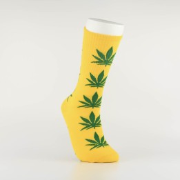Kojinės vyrams "Weed" (geltona/žalia)