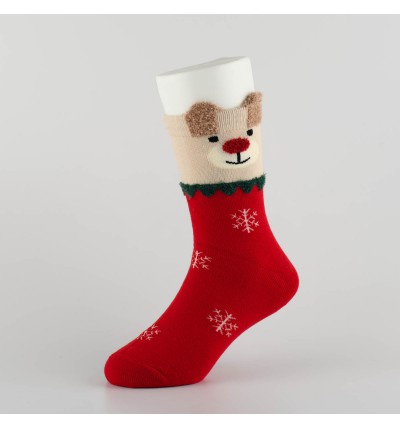 Šventinės kojinės vaikams "Kalėdų meškutis" (raudona)
