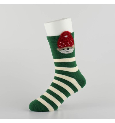 Šventinės kojinės vaikams "Kalėdos dryžuotos" (žalia/balta)