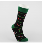 Šventinės kojinės "Kalėdinės lazdelės" (juodos)