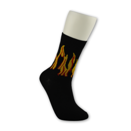 Spalvotos kojinės "FIRE" (juoda/geltona)