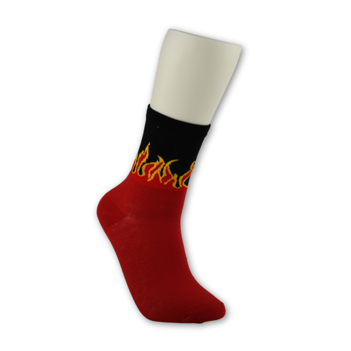 Spalvotos kojinės "FIRE" (raudona/juoda)
