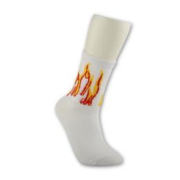 Spalvotos kojinės "FIRE" (balta/balta)