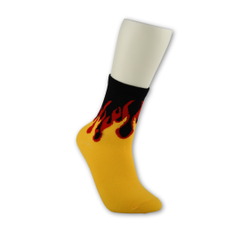Spalvotos kojinės "FIRE" (geltona/juoda)