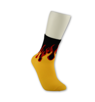 Spalvotos kojinės "FIRE" (geltona/juoda)