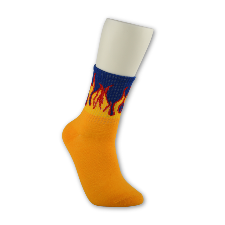Spalvotos kojinės "FIRE" (geltona/mėlyna)