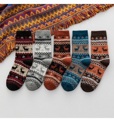 Norvegiškų raštų kojinės "Briedžiukai"