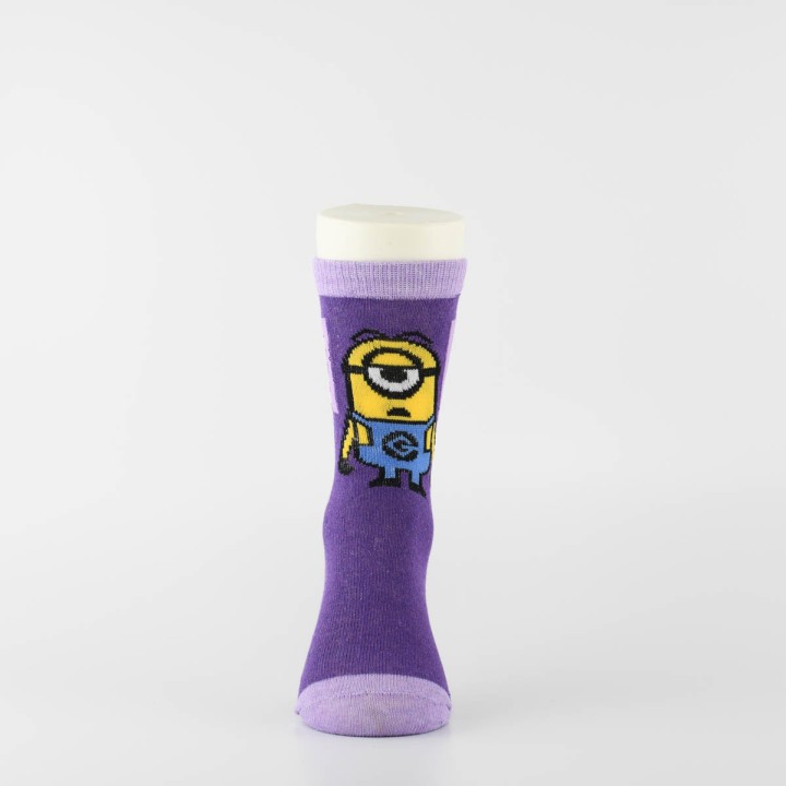 Kojinės mergaitėms "Minimukai" (3 poros, ružava/violetinė)