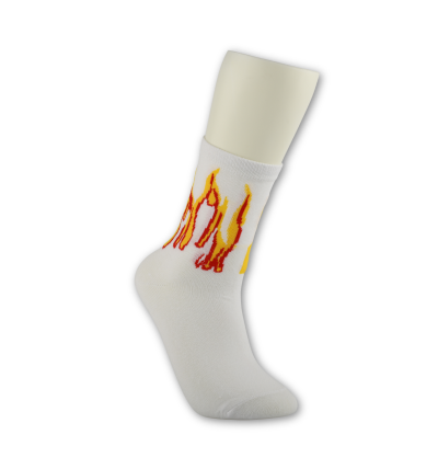 Spalvotos kojinės "FIRE" (balta/balta)